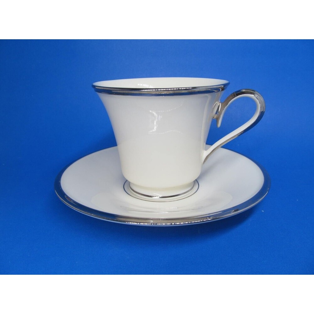 LENOX Fine China Solitaire Dimension Collection Footed Cup & Saucer Set